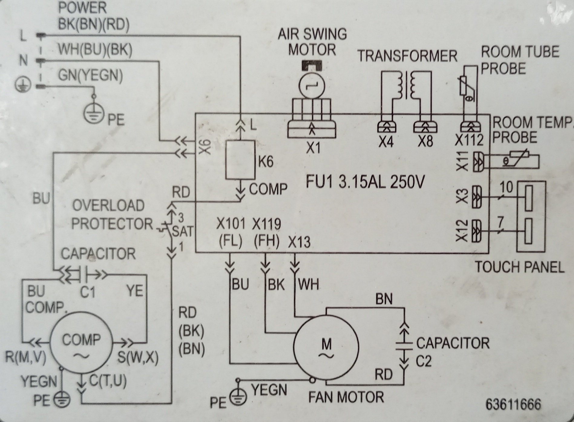 Window AC PCB Wiring Diagram