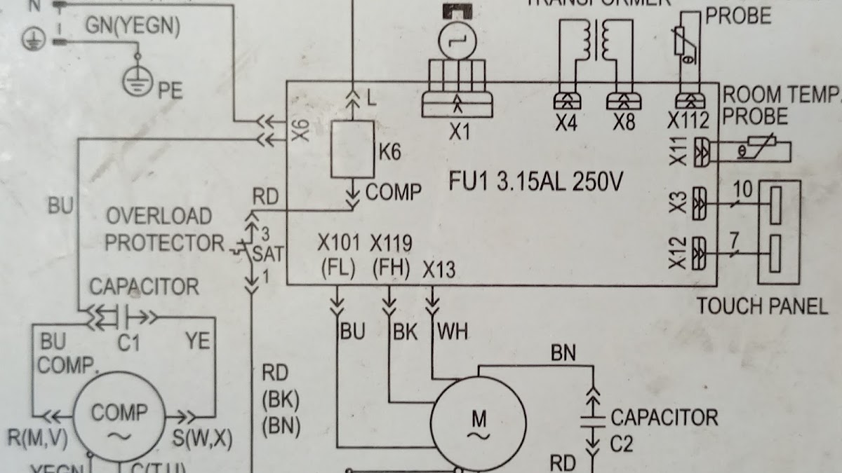 Window AC PCB Wiring Diagram Central Air Wiring Diagram Electrical Wiring Diagrams Platform
