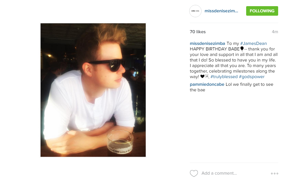 Denise Zimba new boyfriend James Dean.