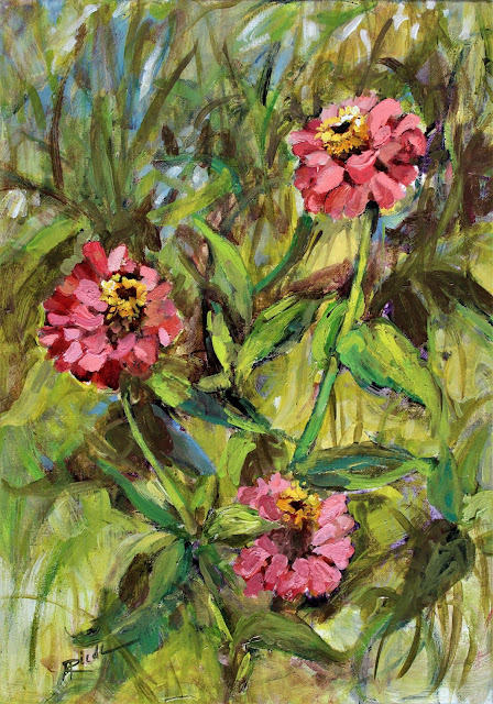 Mighty Zinnia by Lisa Marie Riedl.