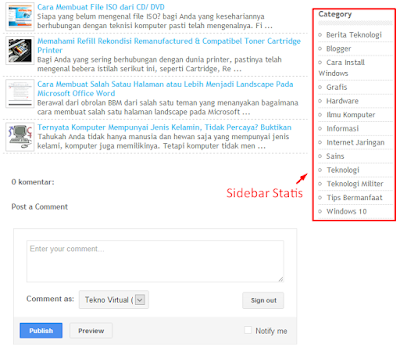 Sidebar Statis Sidebar Statis