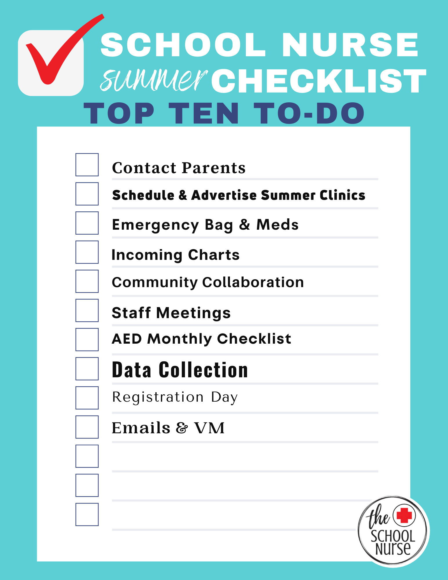 Diary Of A School Nurse School Nurse Summer ToDo List