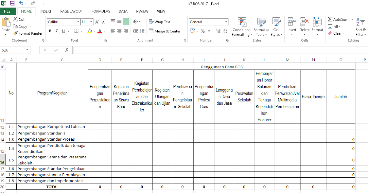 Cara Memasukkan Rincian Komponen Penggunaan Dana BOS Ke