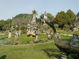 Aerial view of Buddha Park in Vientiane