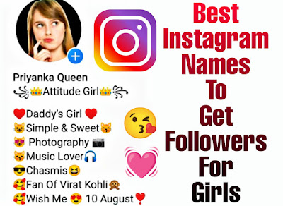100+ Best Instagram Names to get followers for Girls