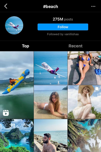 Beach travel Instagram hashtags