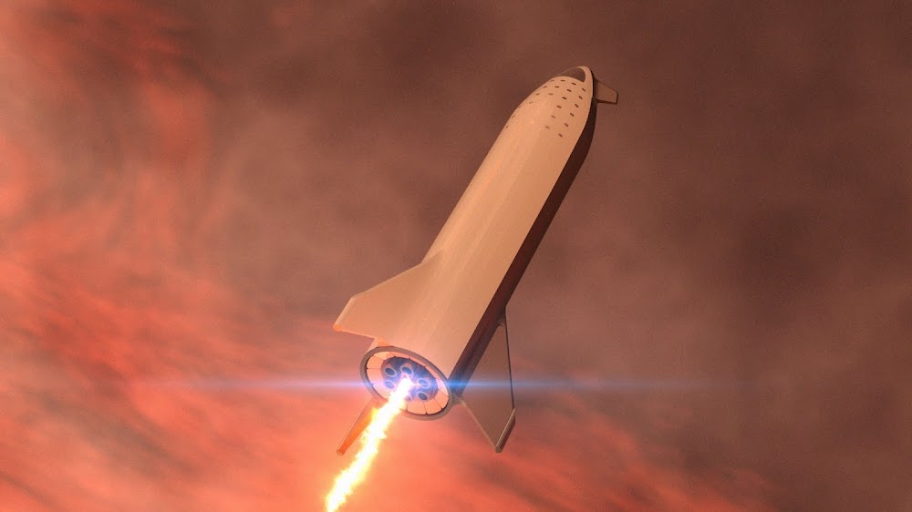 Landing burn of SpaceX Big Falcon Ship by Charlie Burgess