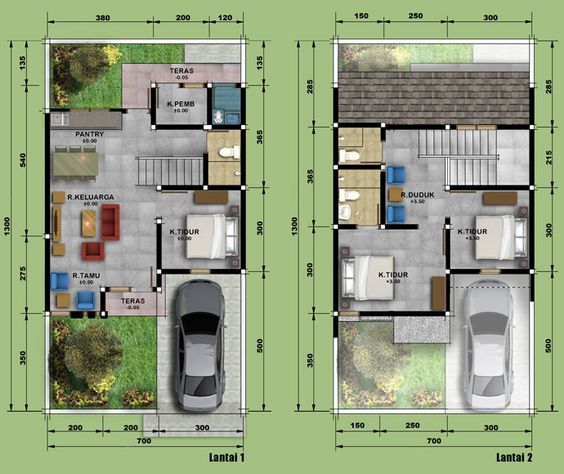 5 Model Desain dan Denah Rumah Minimalis 2 Lantai Terbaik 2019 - Kaula
