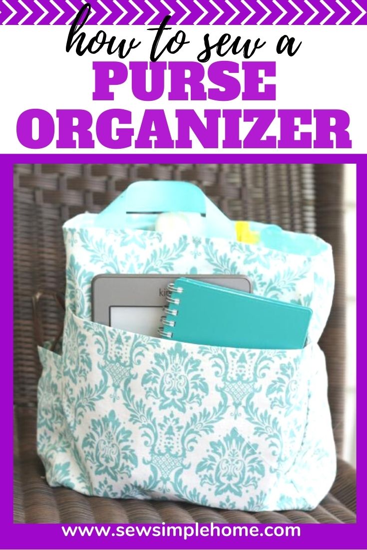 DIY Lined Drawstring Mini Backpack/Purse Organizer with Pocket