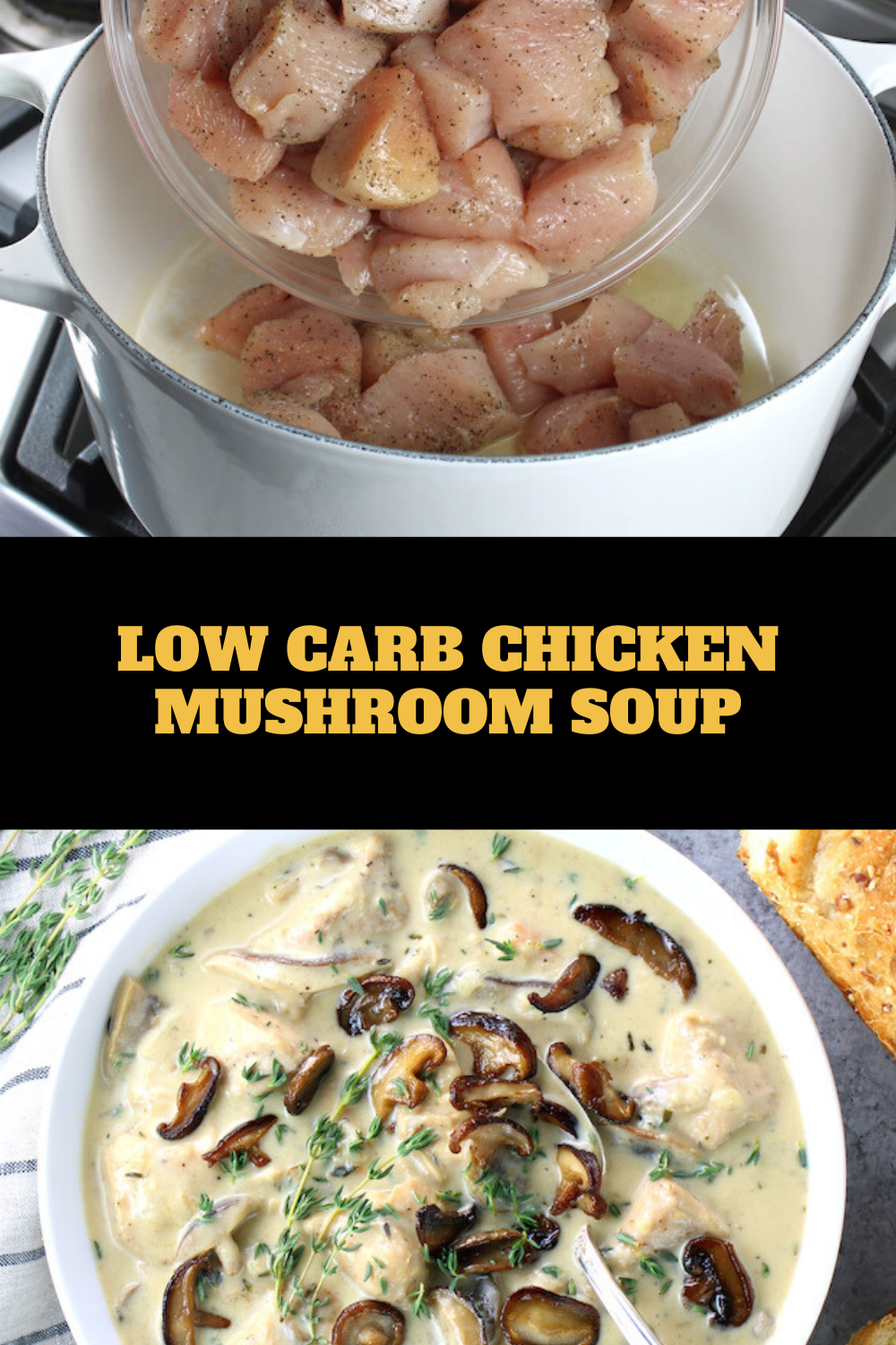 LOW CARB CHICKEN MUSHROOM SOUP