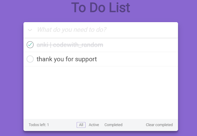 To Do list Using JavaScript