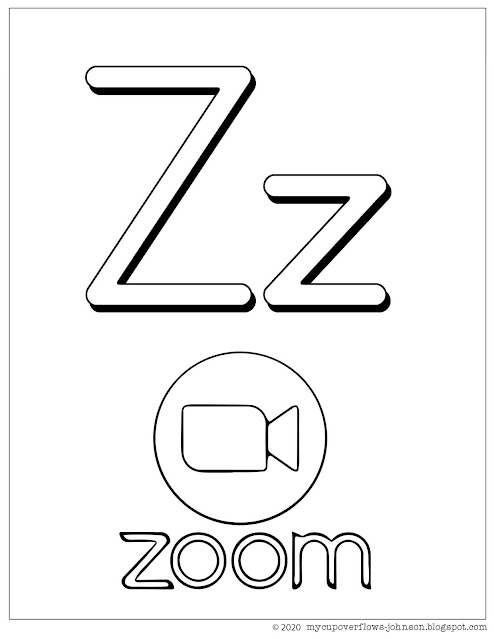 Z is for zoom coloring page