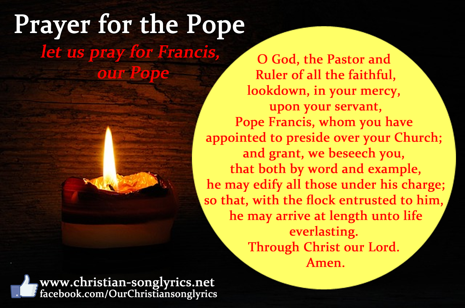 Prayer for the Pope song lyrics