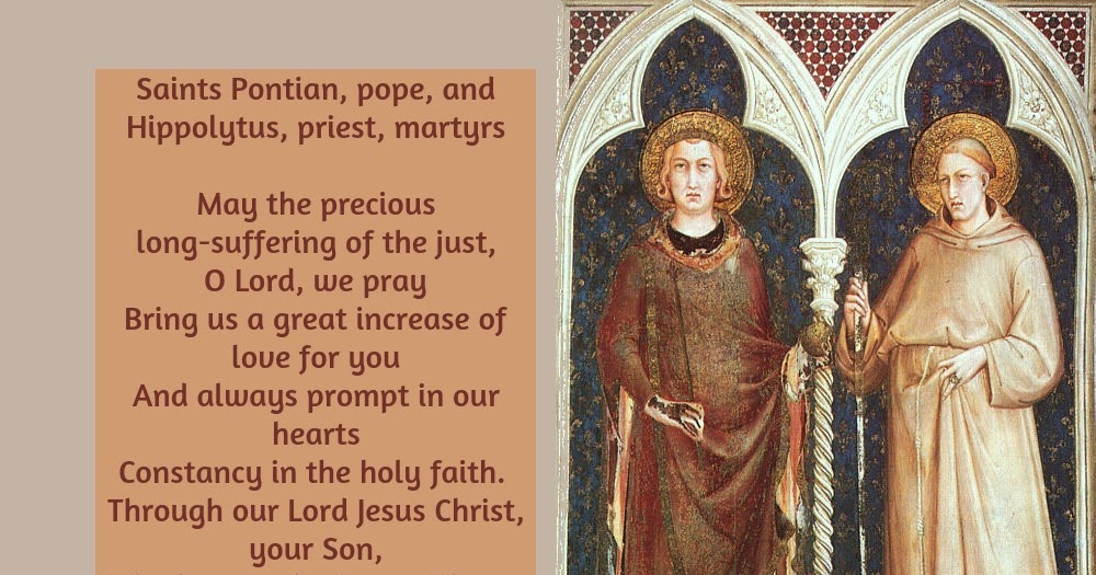 Daily Homilies Optional Memorial of Saint Pontian and Saint Hippolytus