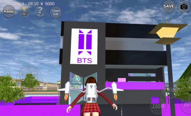 id rumah bts sakura school simulator