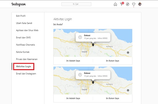 Cara Melihat Instagram Kita Login Dimana Saja Via Android Dan Pc Wafbig