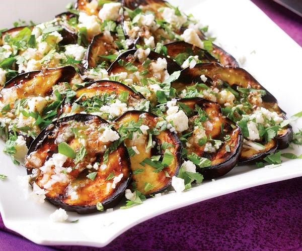 Stony Hill Farms CSA Grilled Eggplant with Chimichurri and Feta