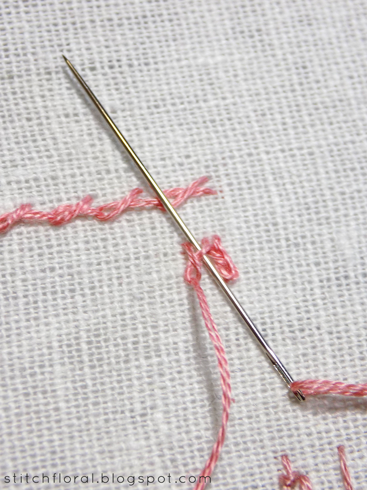 Twisted chain stitch, Rosette chain stitch and Oyster stitch learn 3