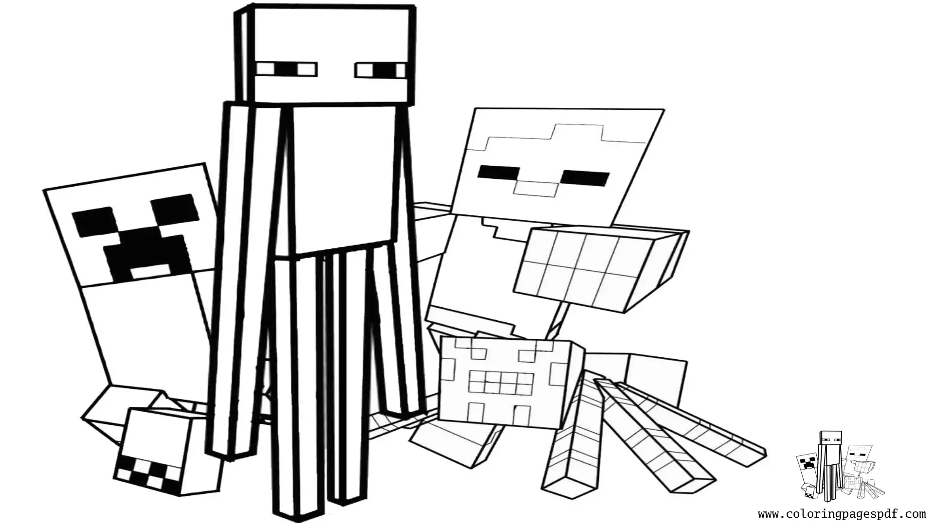 Coloring Page Of Minecraft Monsters