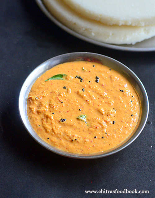 Karnataka Red Coconut For Idli, Dosa - No onion No Garlic Chutney | Chitra's Food