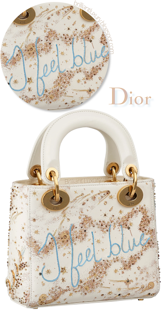 Creme Lady Dior I feel blue pearl embroidered bag #brilliantluxury Creme Lady Dior I feel blue pearl embroidered bag #brilliantluxury