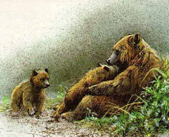 Роберт Бейтмэн / Robert Bateman Grizzly Mother and Cubs, 1991