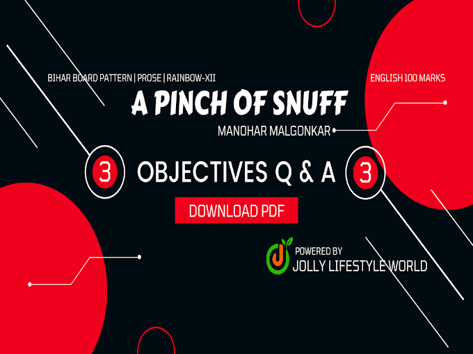 A Pinch of Snuff Objective Question Answer Pdf