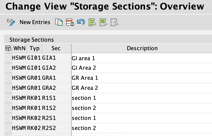 Storage Section and Storage Bins