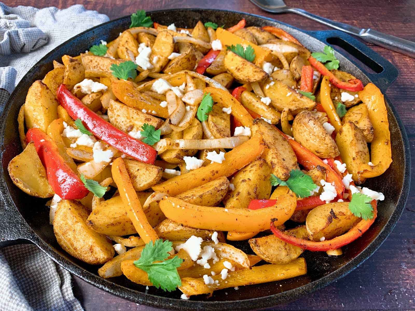 Roasted Fajita Potatoes with Cotija