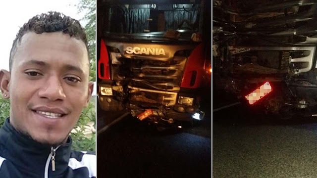 Jovem morre em colisão entre moto e carreta no município de Capim Grosso