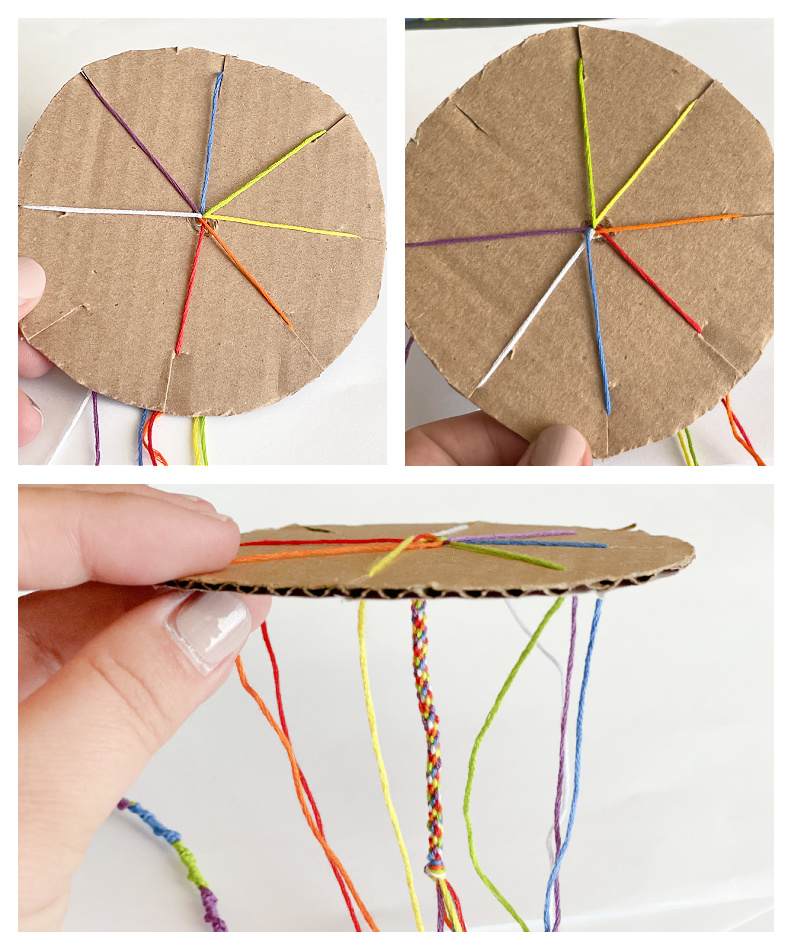 Cardboard Braiding Wheel Friendship Bracelet Patterns Cardboard