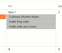 Actions on calendar