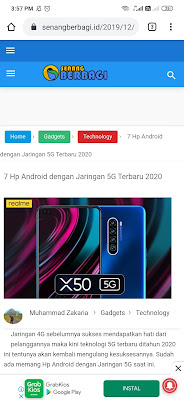 Iklan Sticky Versi Mobile