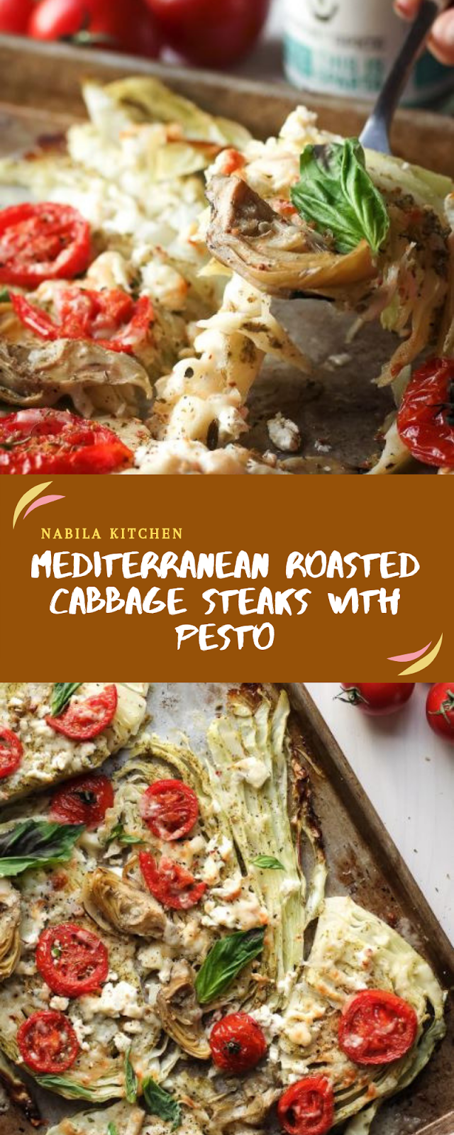 Mediterranean Roasted Cabbage Steaks With Pesto Nabila Kitchen