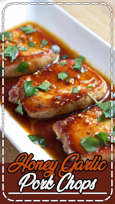 Honey garlic glazed pork chops are quick and easy - perfect for busy weeknights - and that sweet, saucy glaze is a crowd-pleaser!