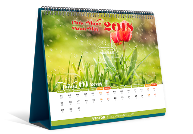 Lịch tết 2018 vector