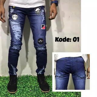 CELANA JEANS PRIA BORDIR CELANA SOBEK PRIA 01