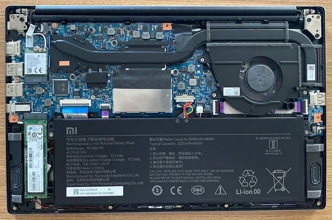 Removed the bottom panel from laptop.