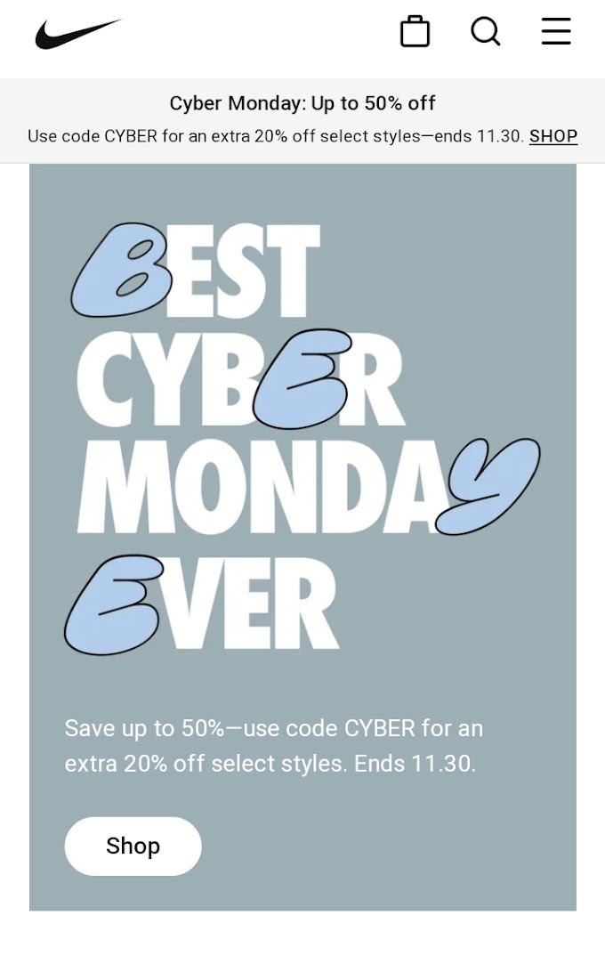 NIKE CYBER MONDAY DEALS