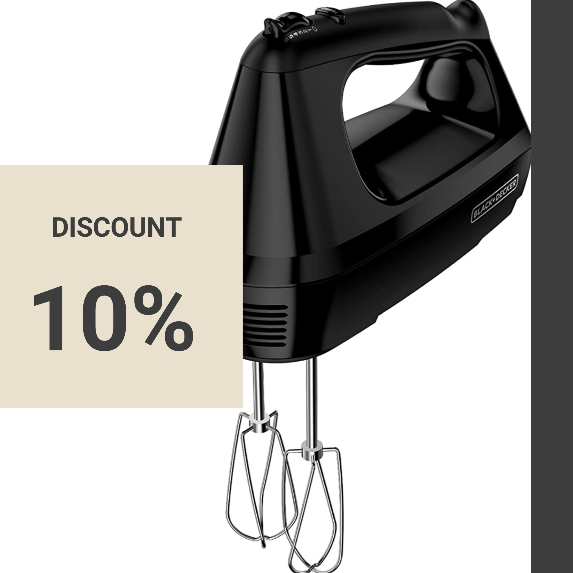 discount on BLACK+DECKER 6Speed Hand Mixer with 5 Attachments & Storage Case, MX3200B Top