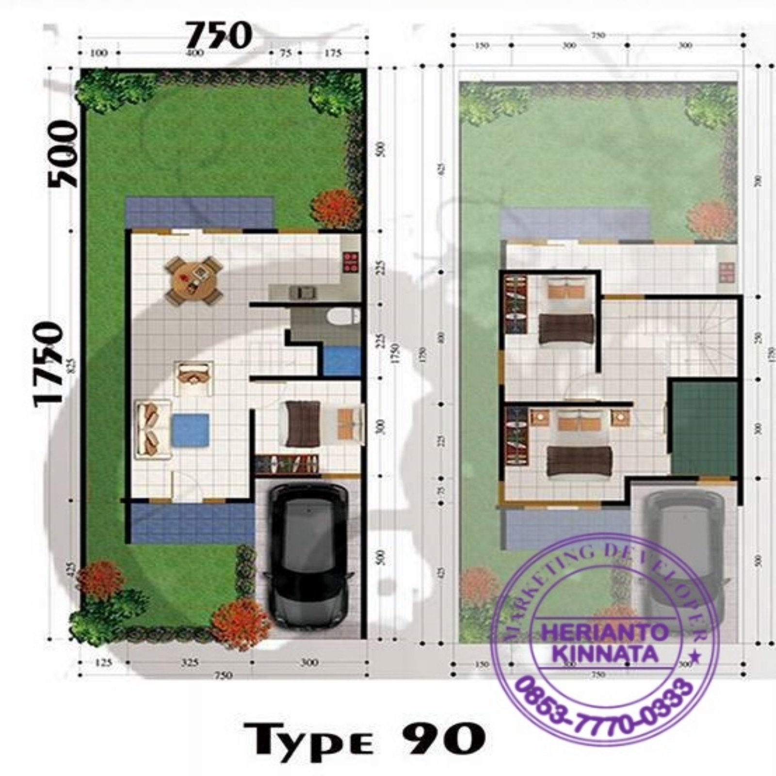 Denah Bangungan Type 90 Rumah Griya Pesona Permai Batam Centre