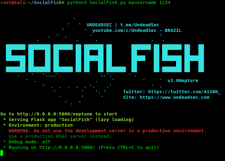 SocialFish V3 Next Genaration Phishing Toolkit Kali Linux