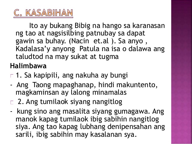 kahulugan ng kasabihan - philippin news collections