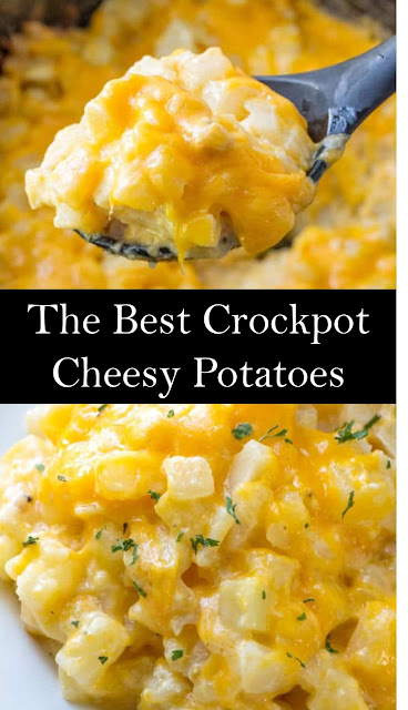 Crockpot Cheesy Potatoes #Crockpot #Cheesy #Potatoes #CrockpotCheesyPotatoes