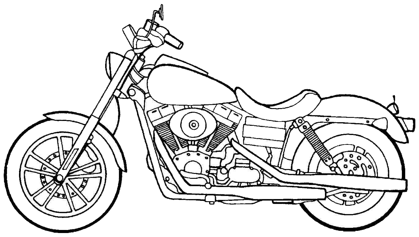 Gambar Mewarnai Sepeda Motor Untuk Anak PAUD Dan TK