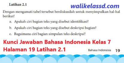 Kunci Jawaban Bahasa Indonesia Kelas 7 Halaman 19 Latihan 2 1 Wali Kelas Sd