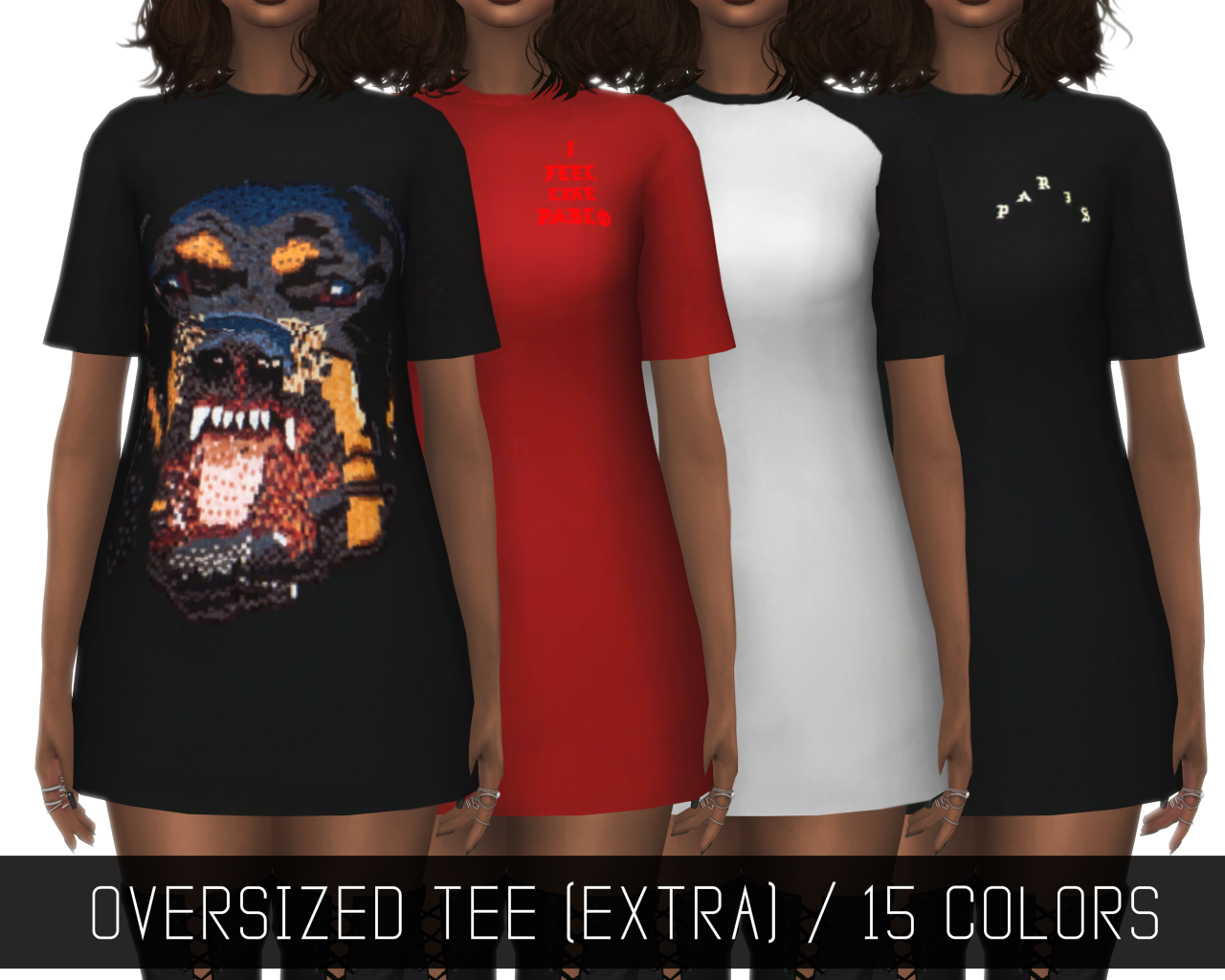 Sims 4 CC's - The Best: OVERSIZED TEE by simpliciaty