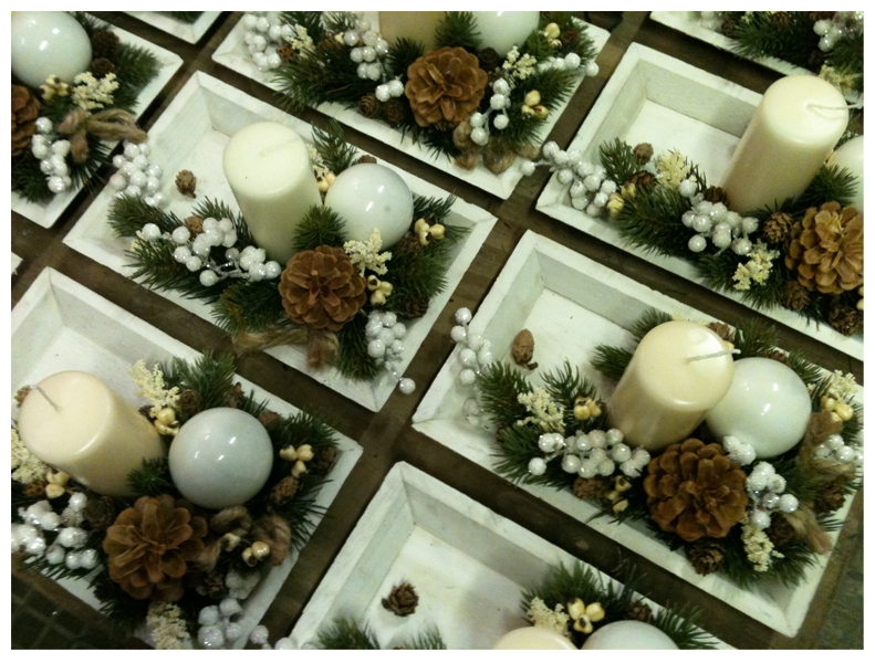Florist in Rome: Artificial Christmas Arrangements - White Centerpiece