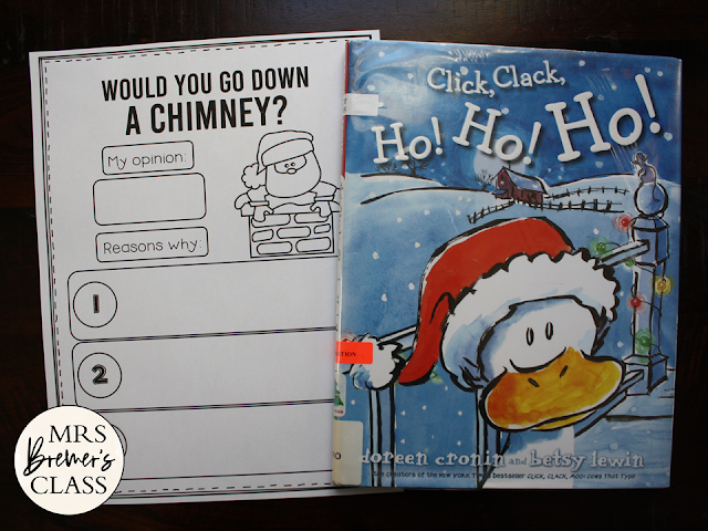 Click Clack Ho Ho Ho book activities unit with Common Core aligned literacy companion activities and craftivity for Kindergarten and First Grade