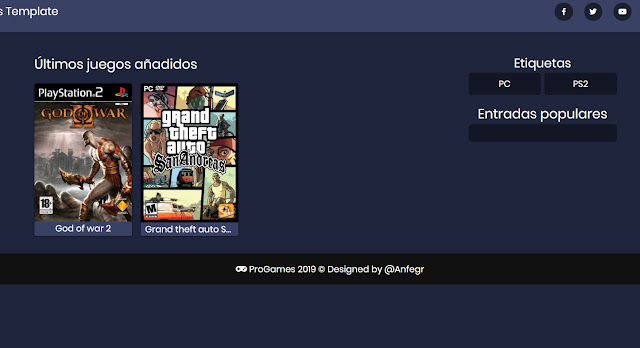Pro Games Template Pro Games Template - Portada